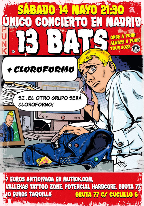 Cartel del concierto de 13 Bats en Madrid (14/5/2022)